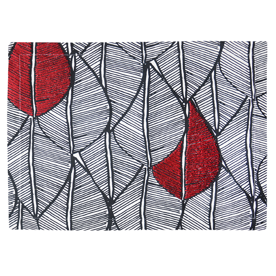 MODERN RED LEAF PATTERN PLACEMAT