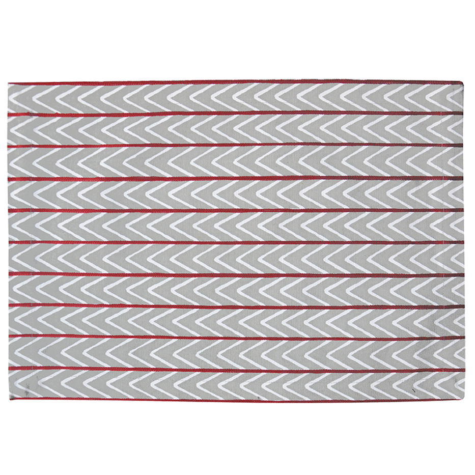 HARBOUR GREY & MAROON CHEVRONS PLACEMAT