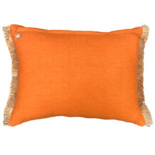 ORANGE GEO JUTE CUSHION COVER