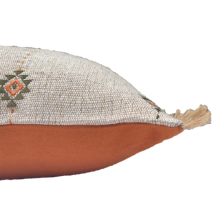 ORANGE GEO JUTE CUSHION COVER