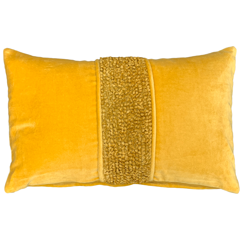 YELLOW CHENNILE CUSHION COVER