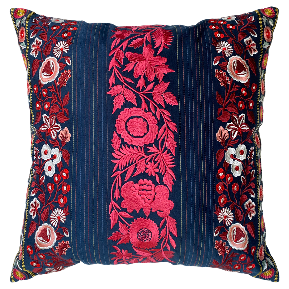FLORAL BORDER CUSHION COVER