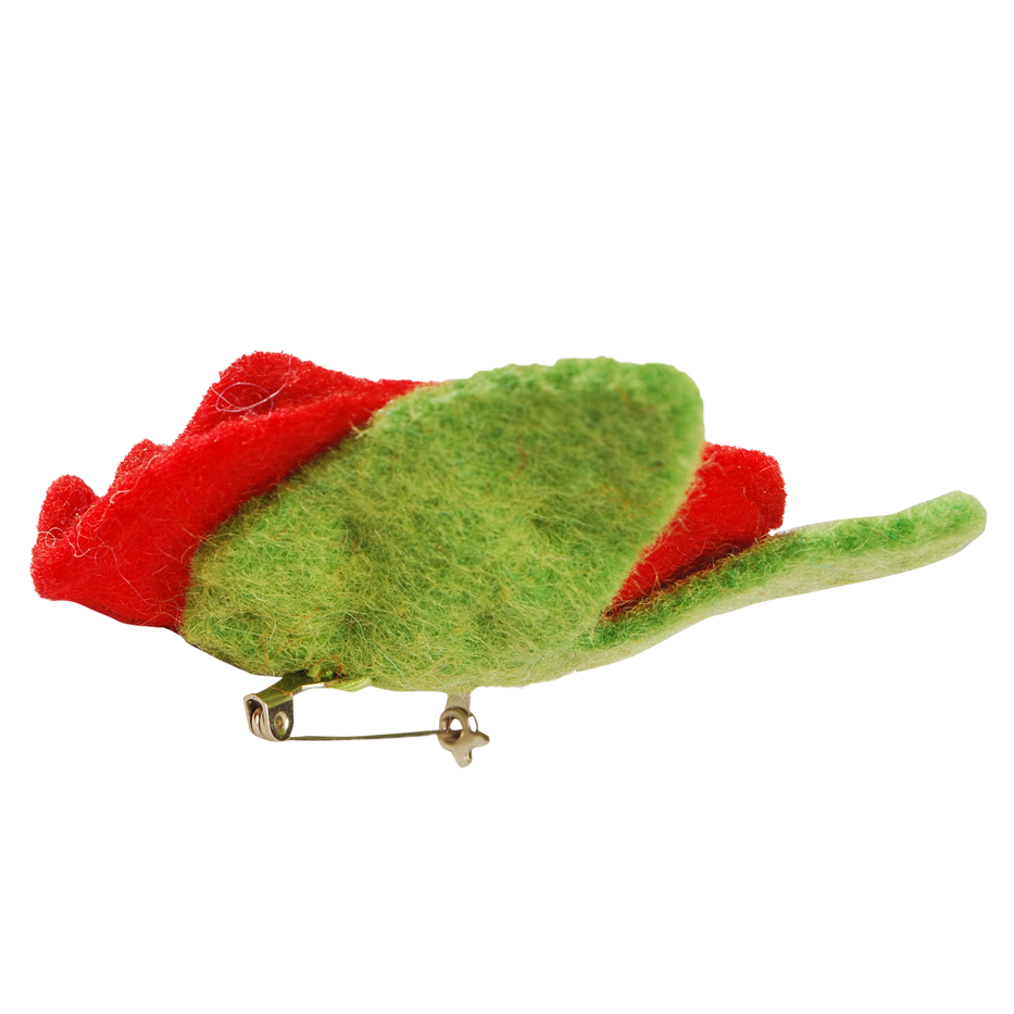 FLOWER WITH LEAVES PIN