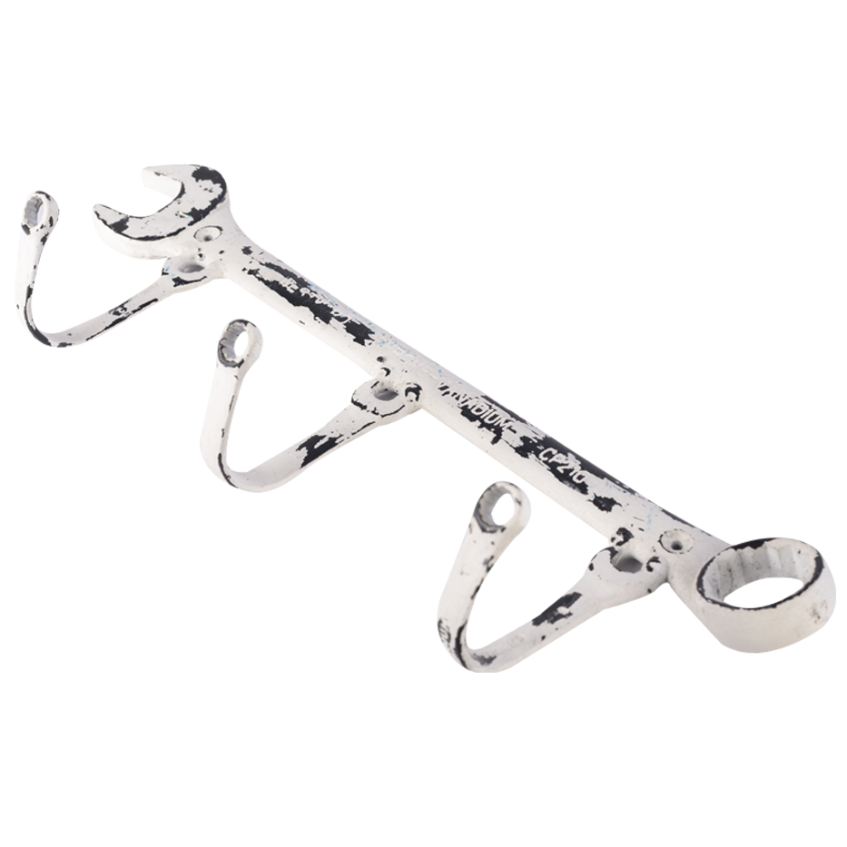 WHITE WRENCH WALL HOOK