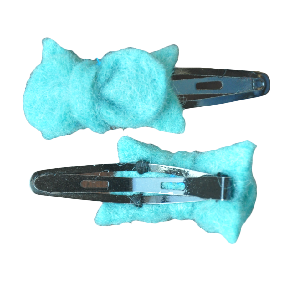 TEAL BOWTIE HAIRCLIP (SET OF 2)